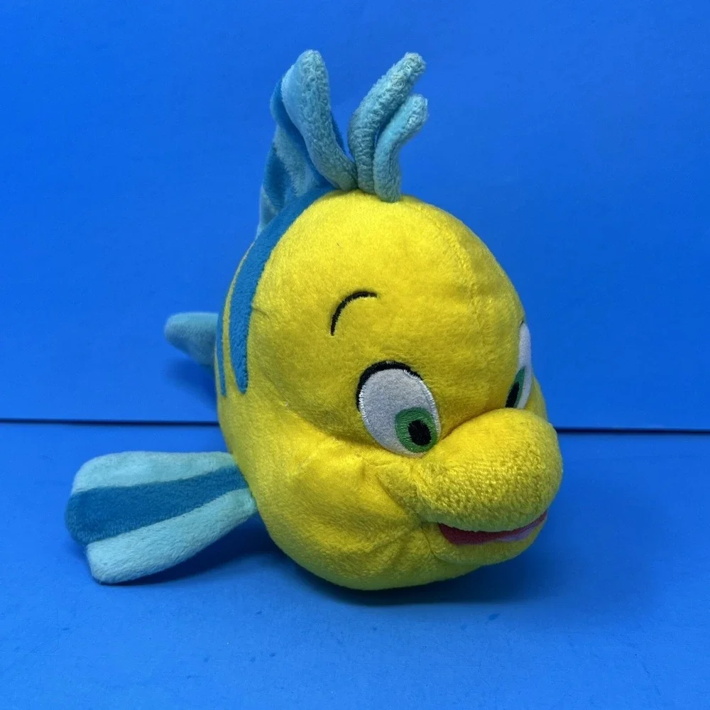 Vintage Little Mermaid Flounder Stuffed Plush Toy Walt Disney World Disneyland